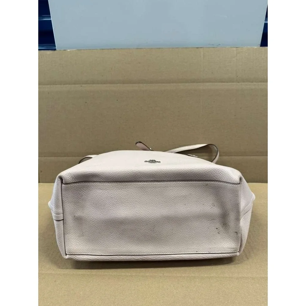 Coach Turn Lock Pebbled Leather Market Tote Bag Off‎ White #B1847-58849